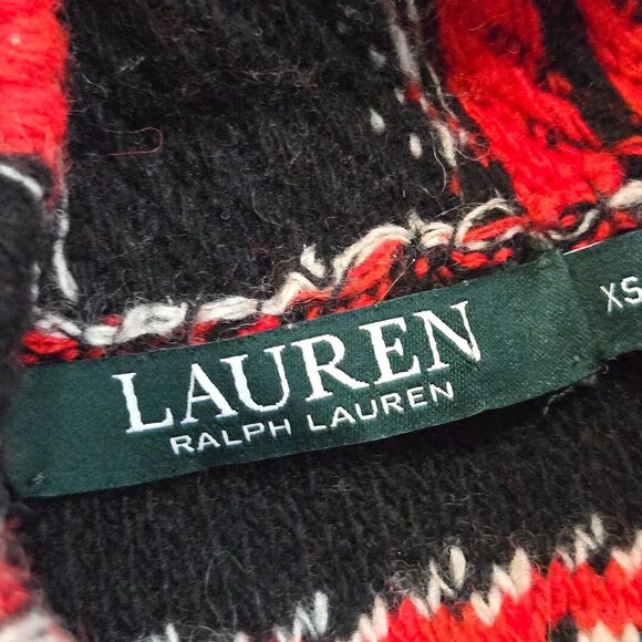 RALPH LAUREN Long Cardigan Sweater Womens XS Striped Wool Belt Cowl Neck LRL - Picture 9 of 10